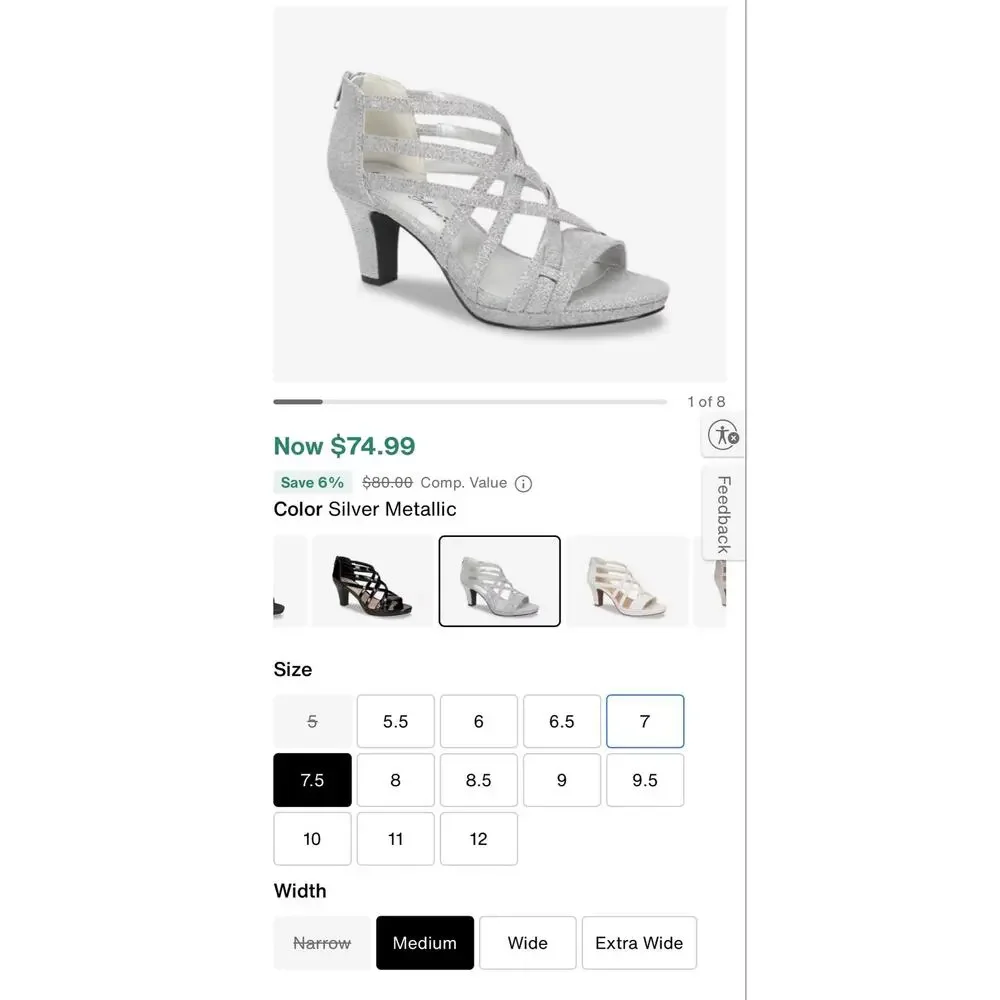 NEW! Easy Street Bee Women's Platform Heels Pumps Sandals US 7.5 M